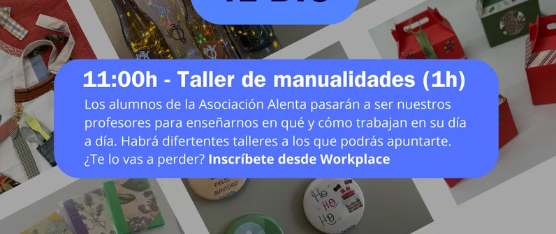 Taller de manualidades y mercadillo navideño solidario en TGS  