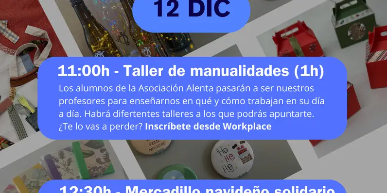 Taller de manualidades y mercadillo navideño solidario en TGS  