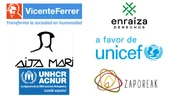 ACNUR, ENRAIZA DERECHOS, FUNDACIÓN VICENTE FERRER, AITA MARI, UNICEF Y ZAPOREAK